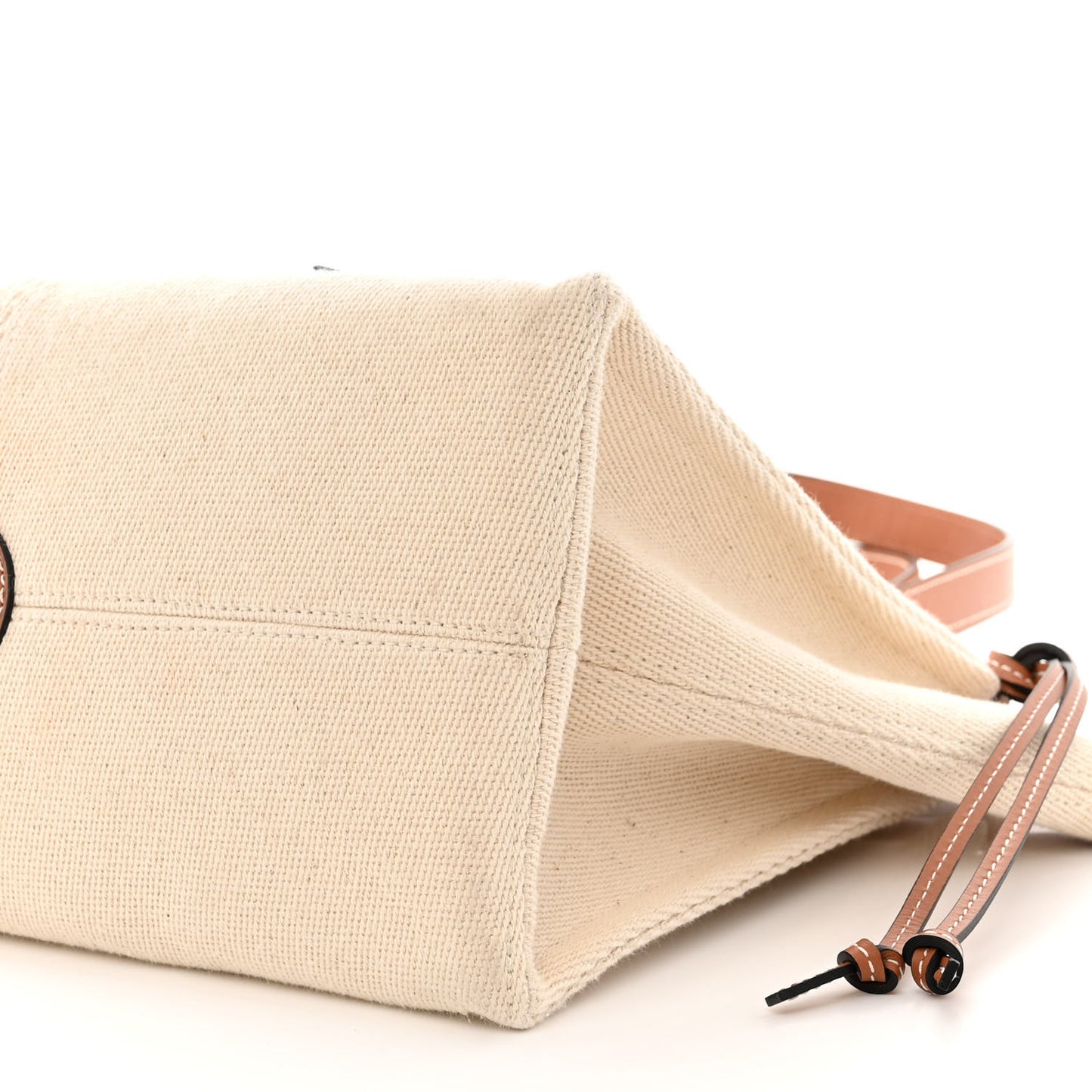 Canvas Calfskin Small Cushion Tote Beige