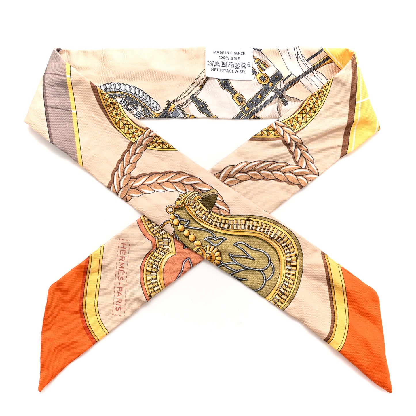 Silk Grand Apparat Twilly Beige Orange Jaune