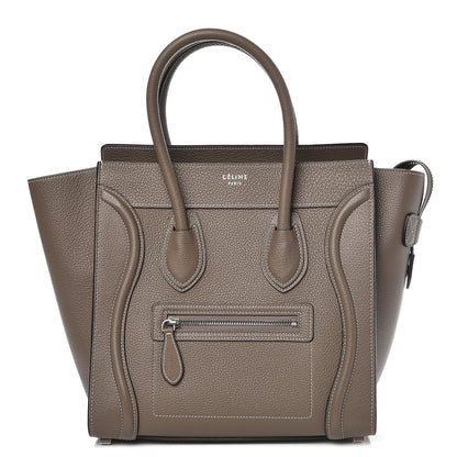 Celine Drummed Calfskin Micro Luggage Souris 1 of 9