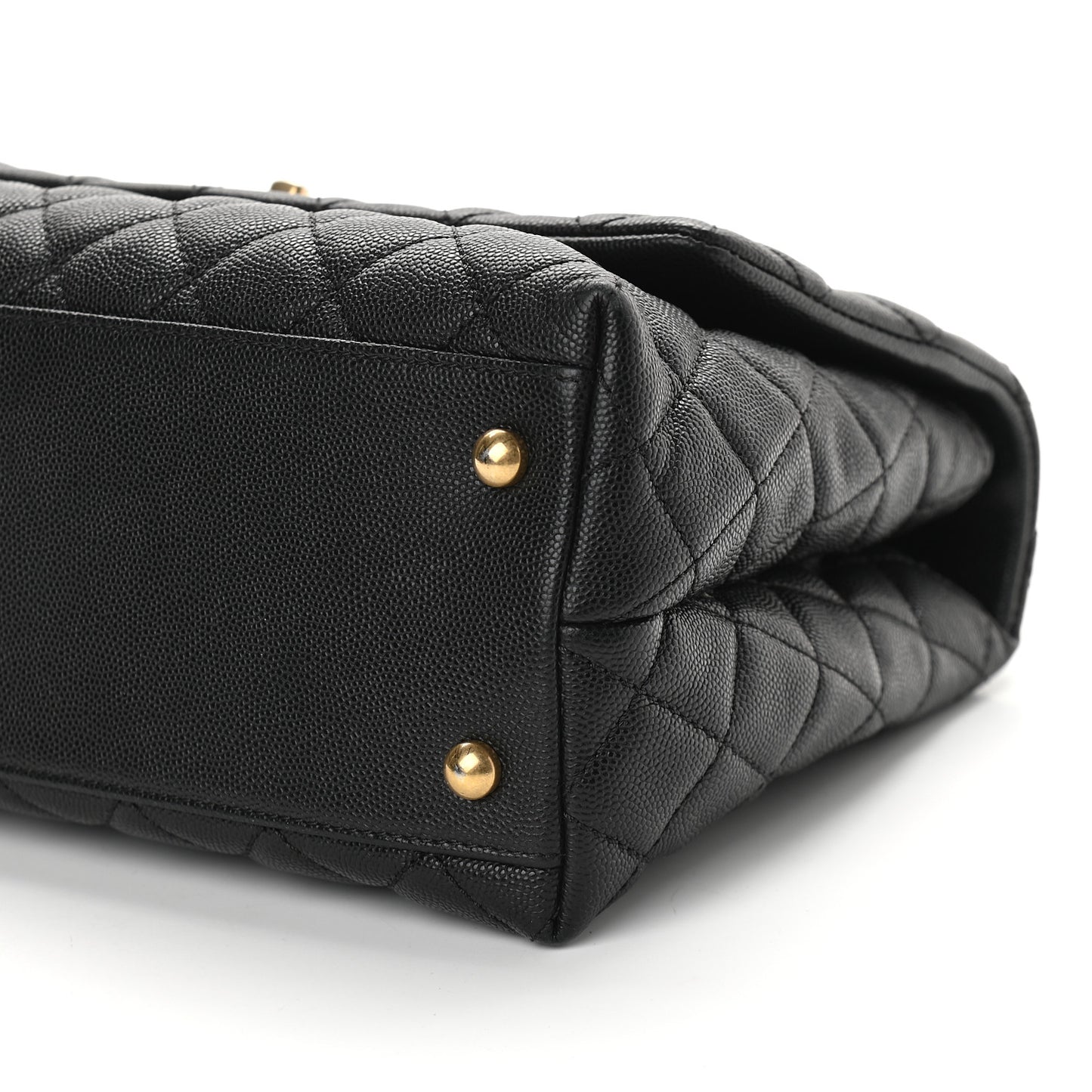 Caviar Quilted Small Coco Handle Flap Black