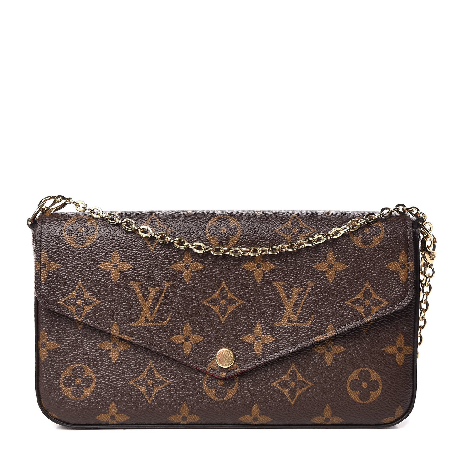 Monogram Pochette Felicie Chain Wallet Fuchsia