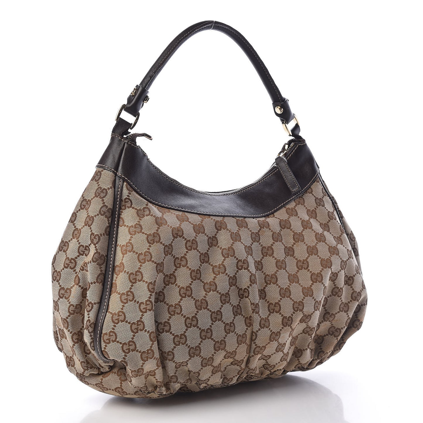 Monogram Large D Gold Hobo Dark Brown