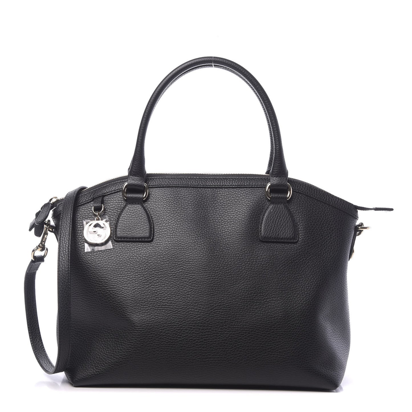 Dollar Calfskin GG Charm Dome Satchel Black