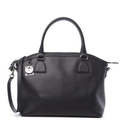 Gucci Dollar Calfskin GG Charm Dome Satchel Black 1 of 9