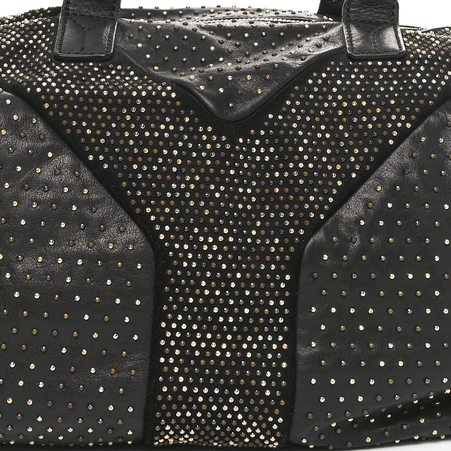 Saint Laurent Calfskin Rock Studded Easy Sac Black 8 of 11