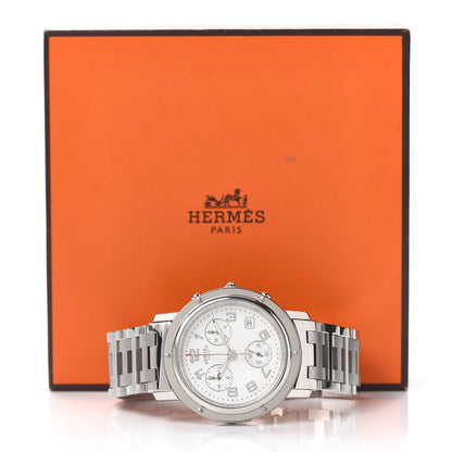 Hermes Stainless Steel 38mm Clipper Chronograph Quartz Watch 6 of 6