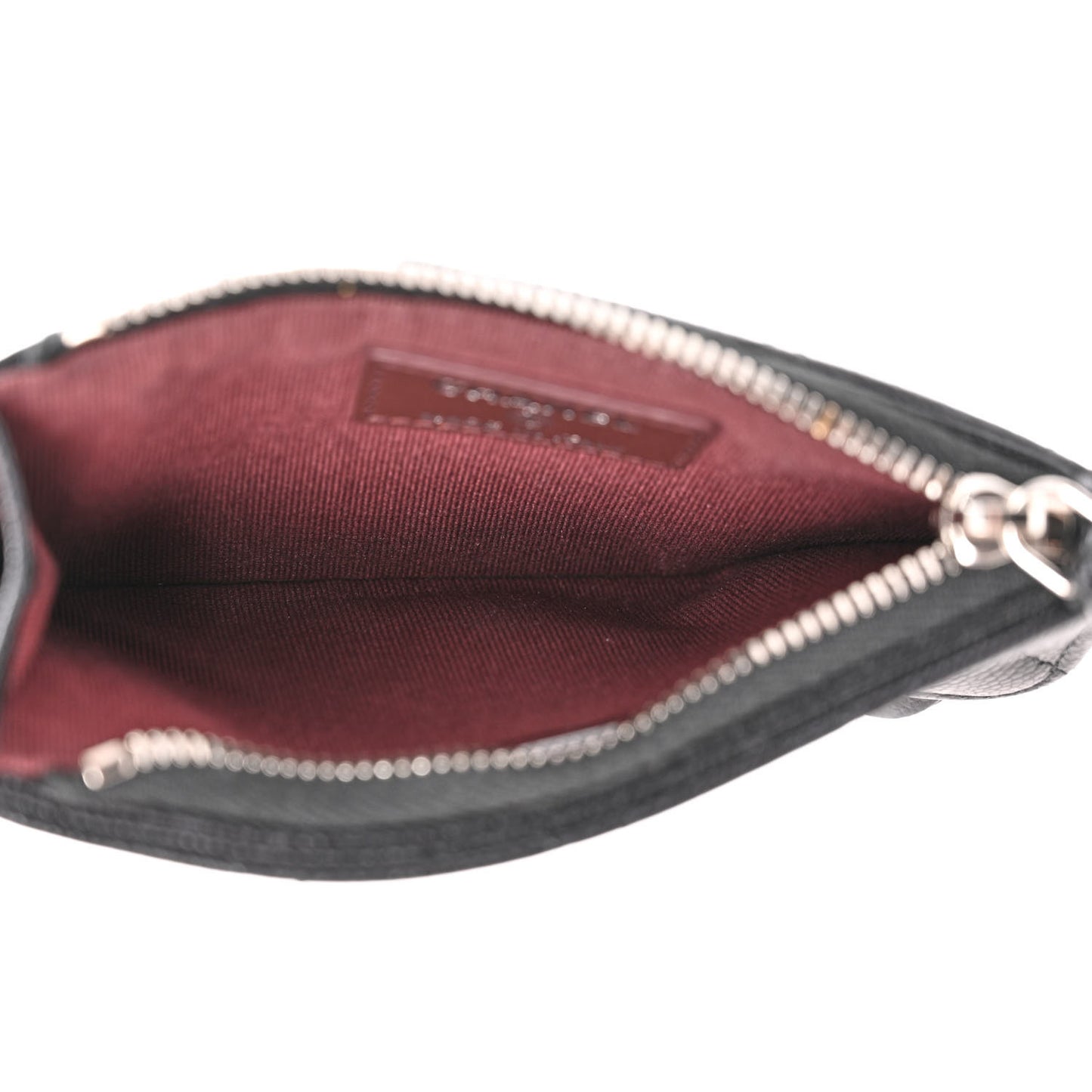 Caviar Quilted Flap Zip Card Holder Black