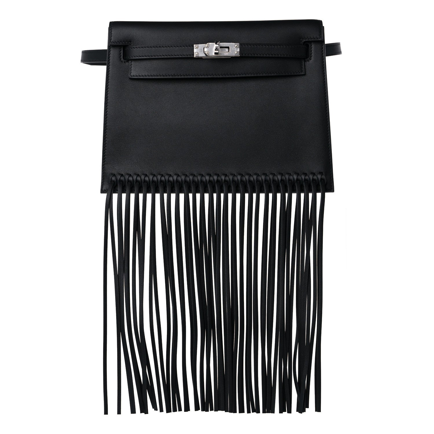Hermes Swift Kelly Danse Anate Fringed Belt Bag Black 1 of 13