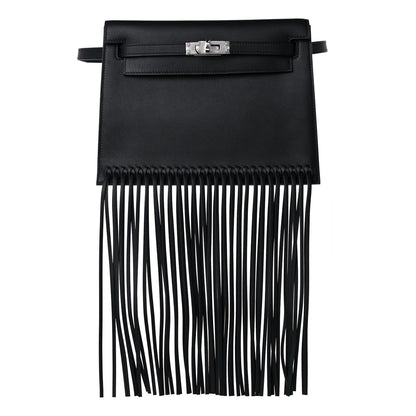 Hermes Swift Kelly Danse Anate Fringed Belt Bag Black 1 of 13
