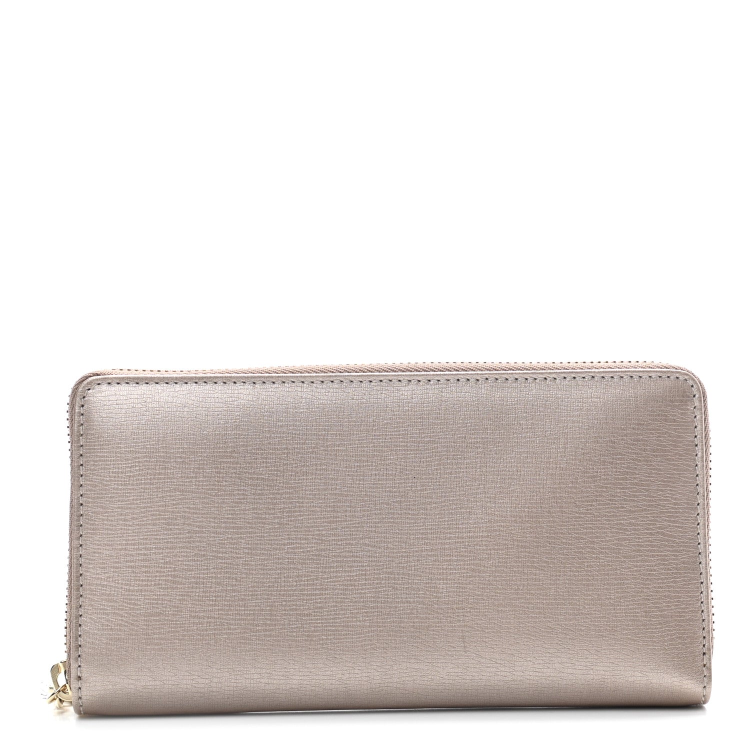 Gucci Metallic Shangai Calfskin Lovely Zip Around Wallet Dark Shell 1 of 8