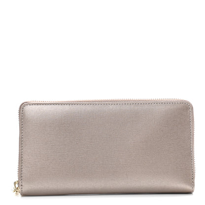 Gucci Metallic Shangai Calfskin Lovely Zip Around Wallet Dark Shell 1 of 8