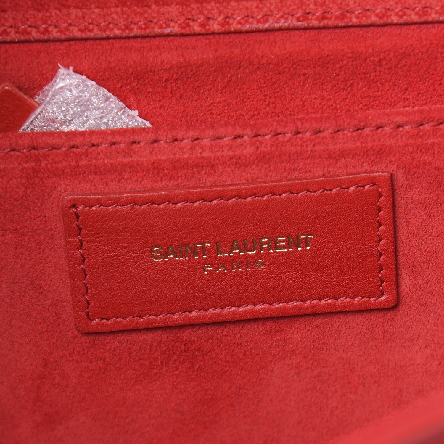 Saint Laurent Calfskin Classic Y Ligne Clutch Red 6 of 10