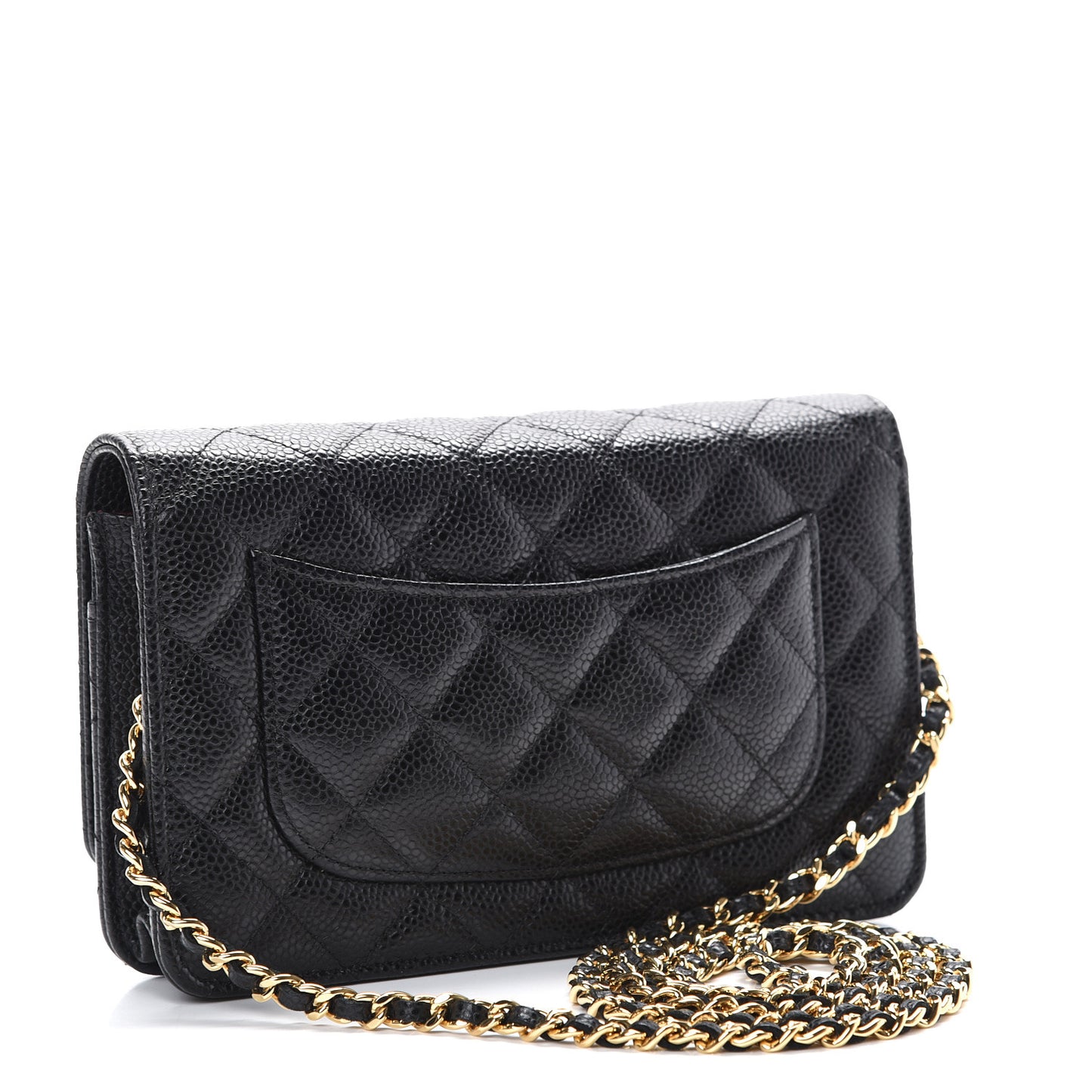 Caviar Quilted Wallet On Chain WOC Black