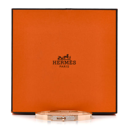 Hermes 18K Rose Gold Diamond PM Kelly Pave Bracelet ST 4 of 4