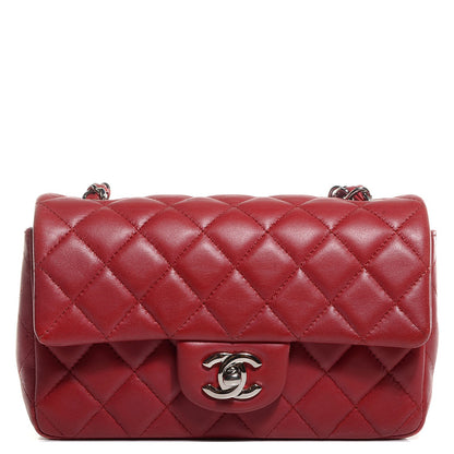 Chanel Lambskin Quilted Mini Rectangular Flap Red 1 of 7