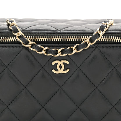 Chanel Lambskin Quilted Small Vanity Case With Chain Black 8 of 11