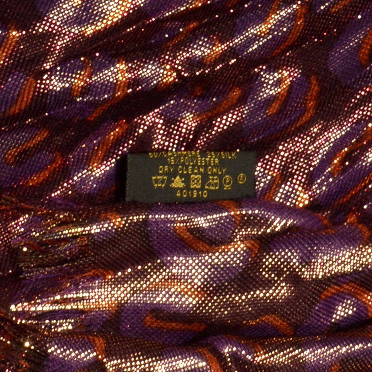 Louis Vuitton Cashmere Silk Leopard Disco Etole Stole Prune 8 of 8
