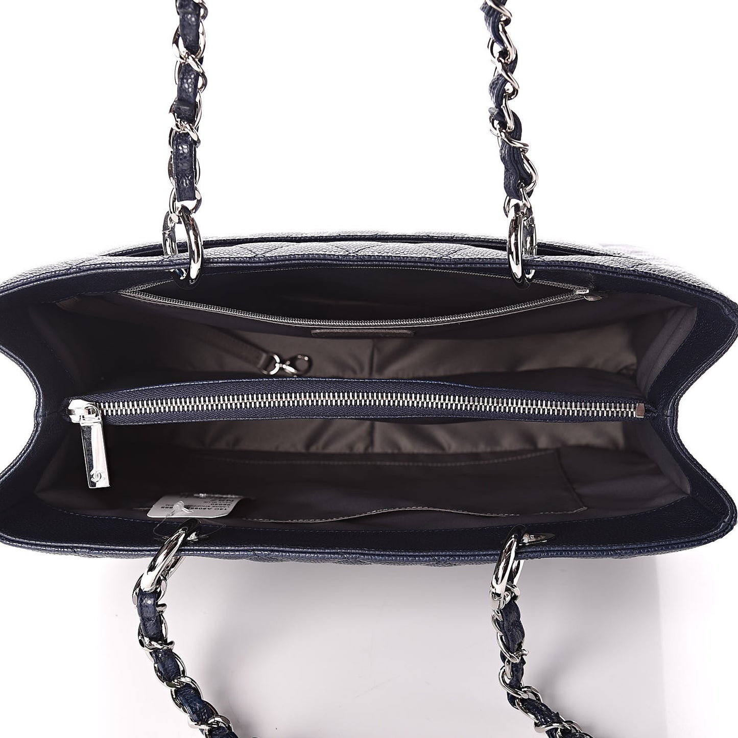 Caviar Quilted Grand Shopping Tote GST Navy Blue
