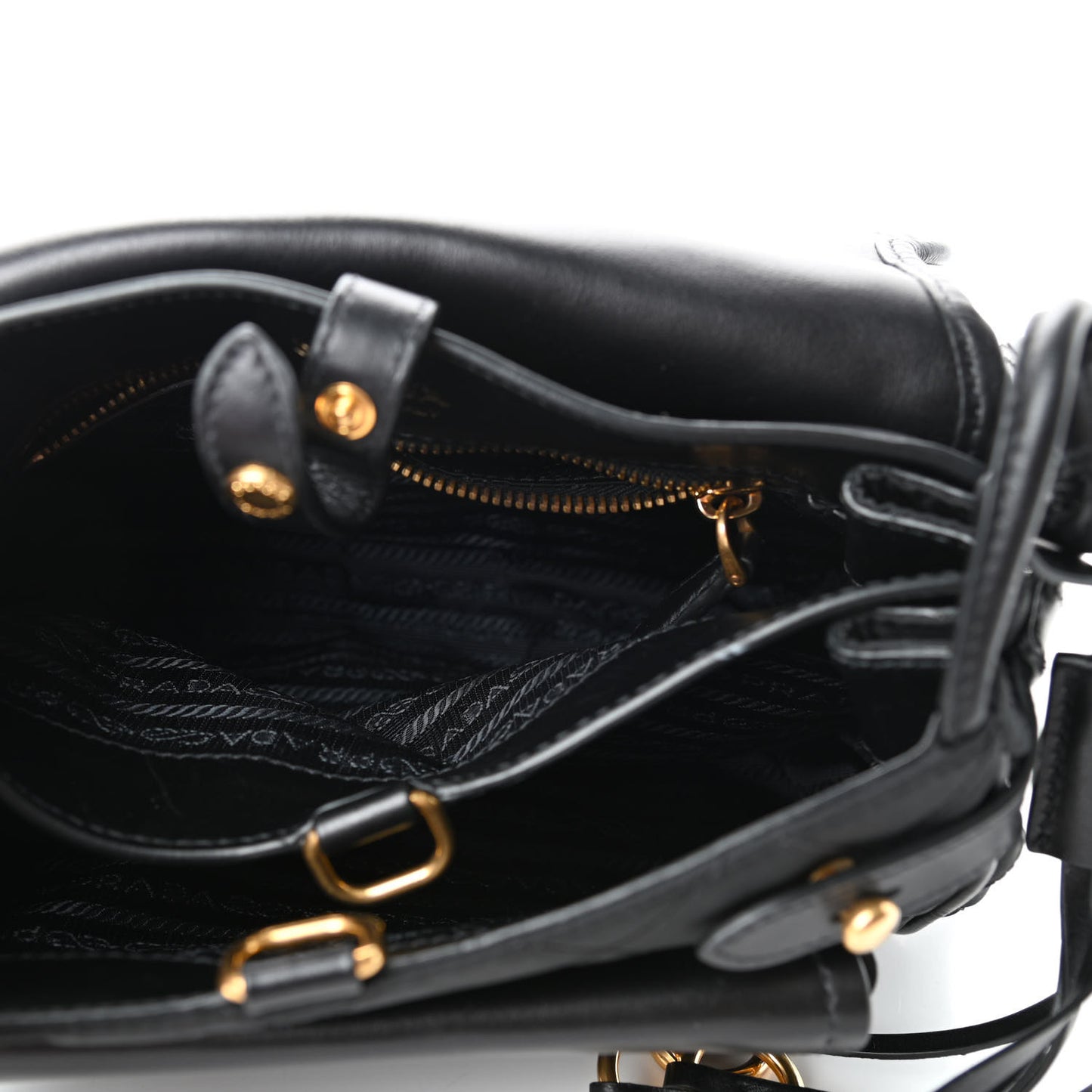 Tessuto Nylon City Calfskin Quilted Crossbody Black