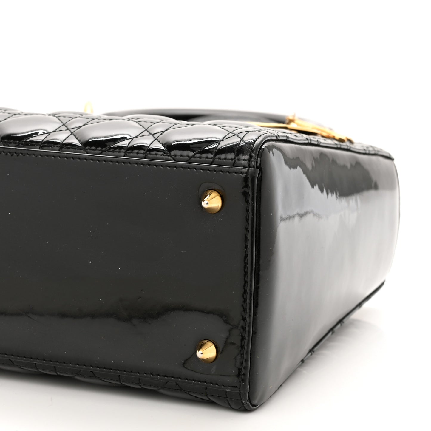 Patent Cannage Medium Lady Dior Black