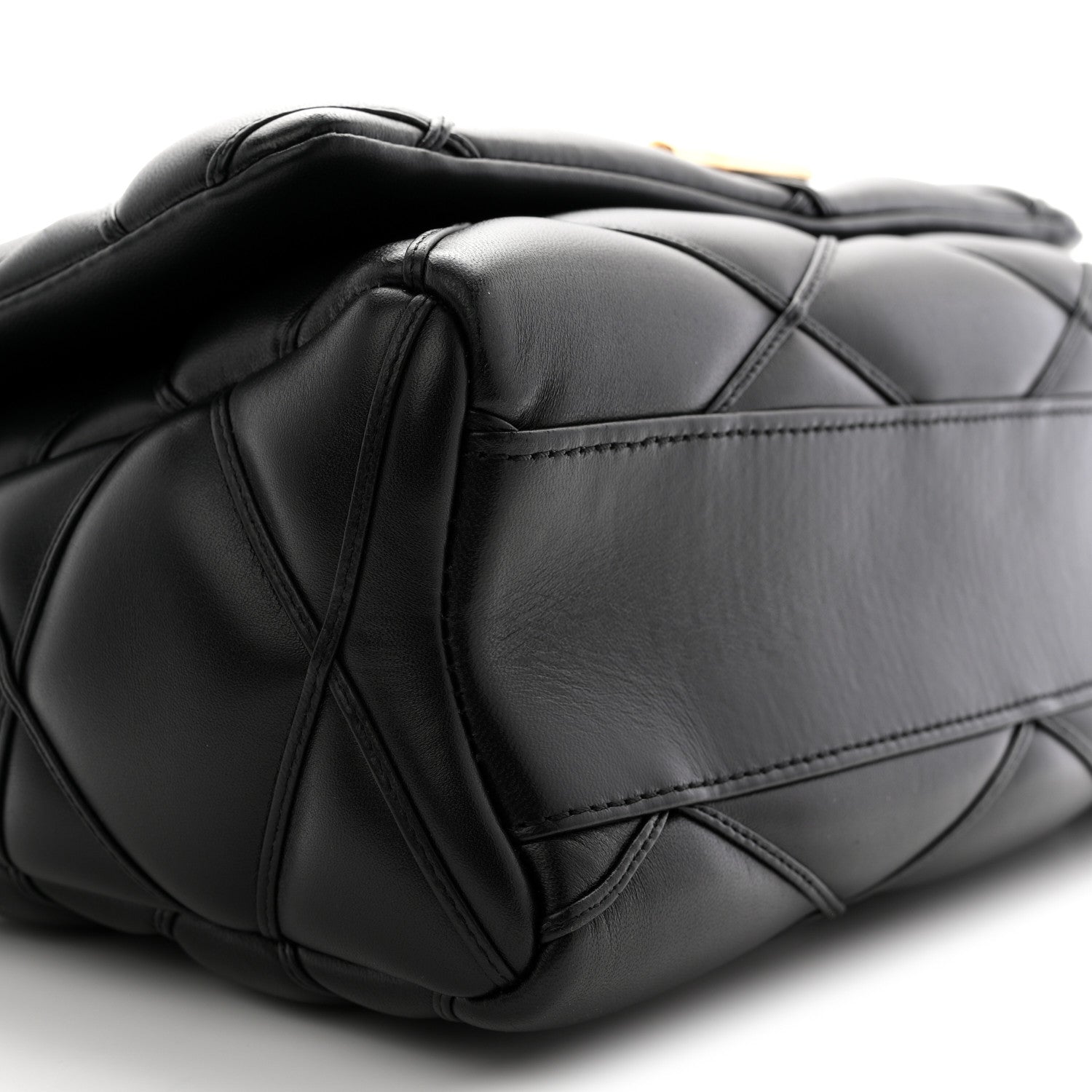 Louis Vuitton Lambskin Malletage Top Handle GO-14 GM Black 9 of 10