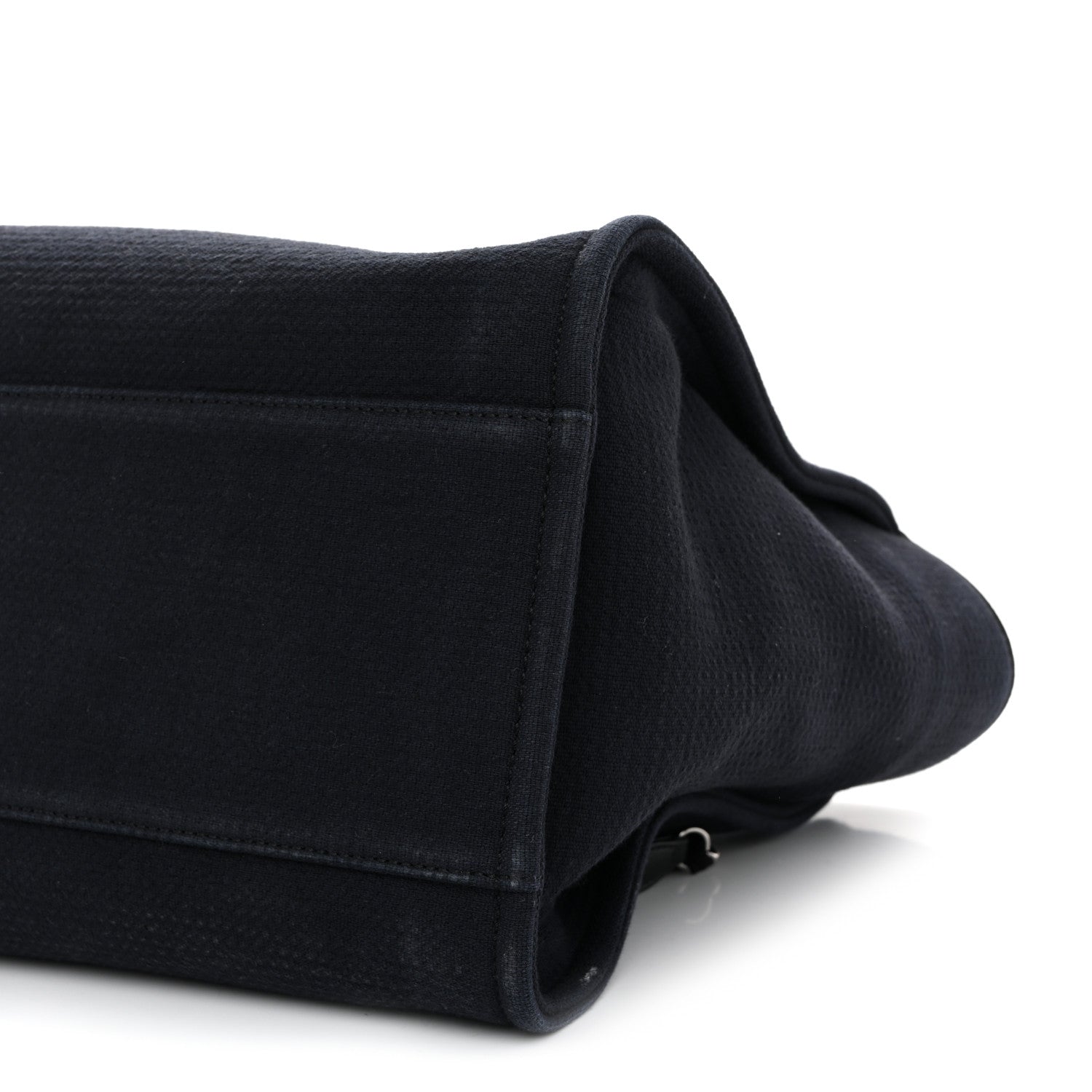 Chanel Mixed Fibers Calfskin Medium Deauville Tote Navy Blue 10 of 13