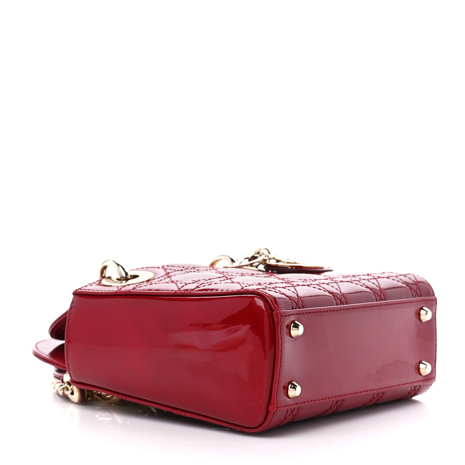 Christian Dior Patent Cannage Mini Lady Dior Red 4 of 10
