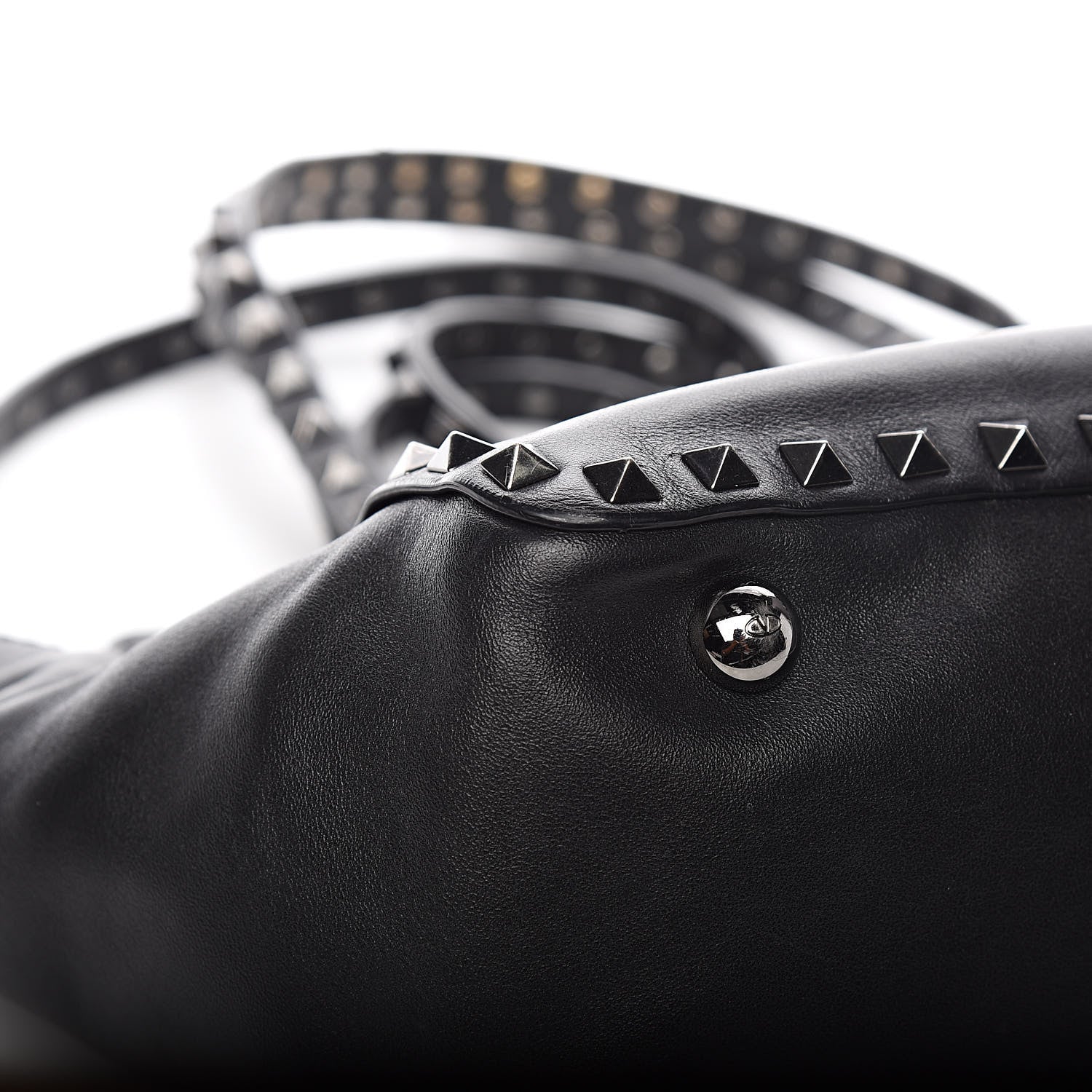 Valentino Garavani Vitello Small Rockstud Tote Black 10 of 16