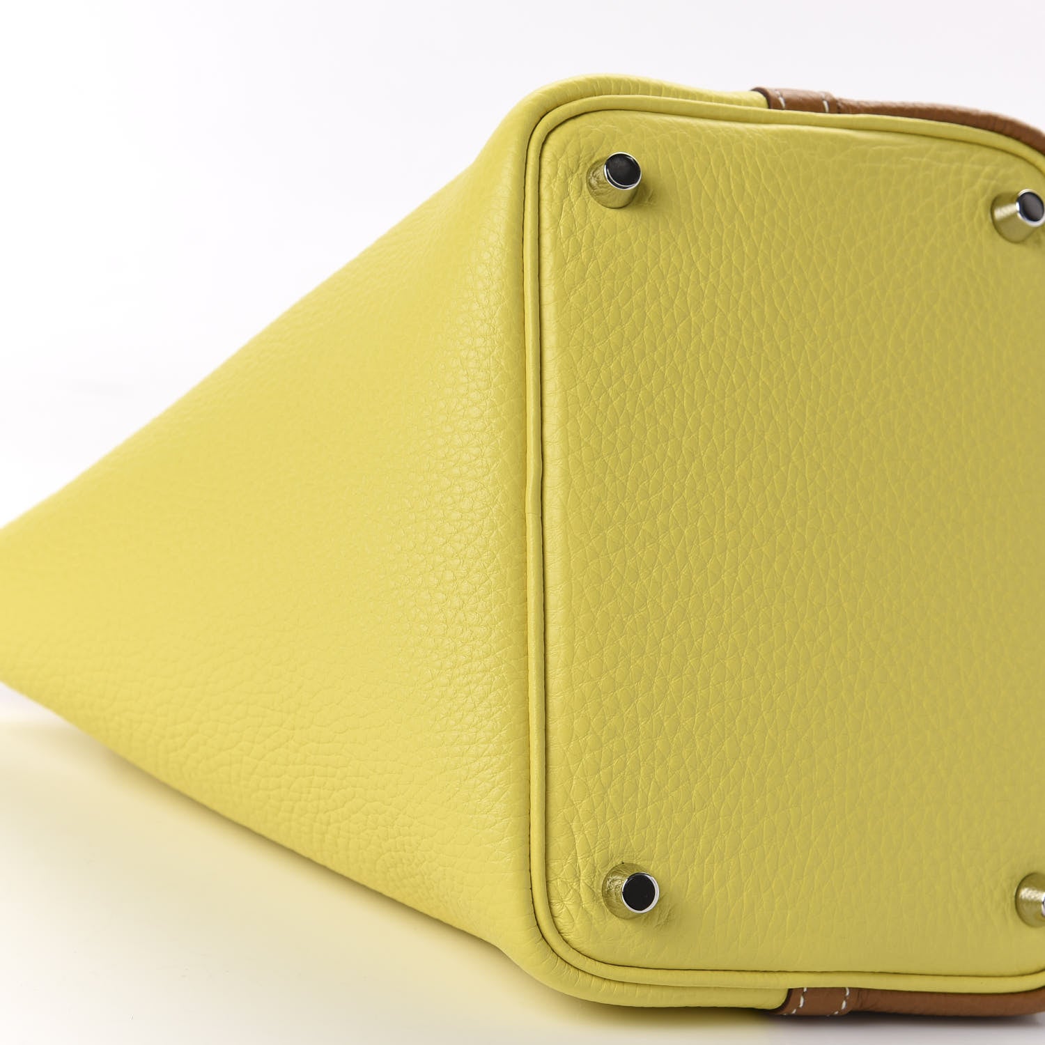 Hermes Taurillon Clemence Casaque Picotin Lock 18 PM Lime Sesame 7 of 12