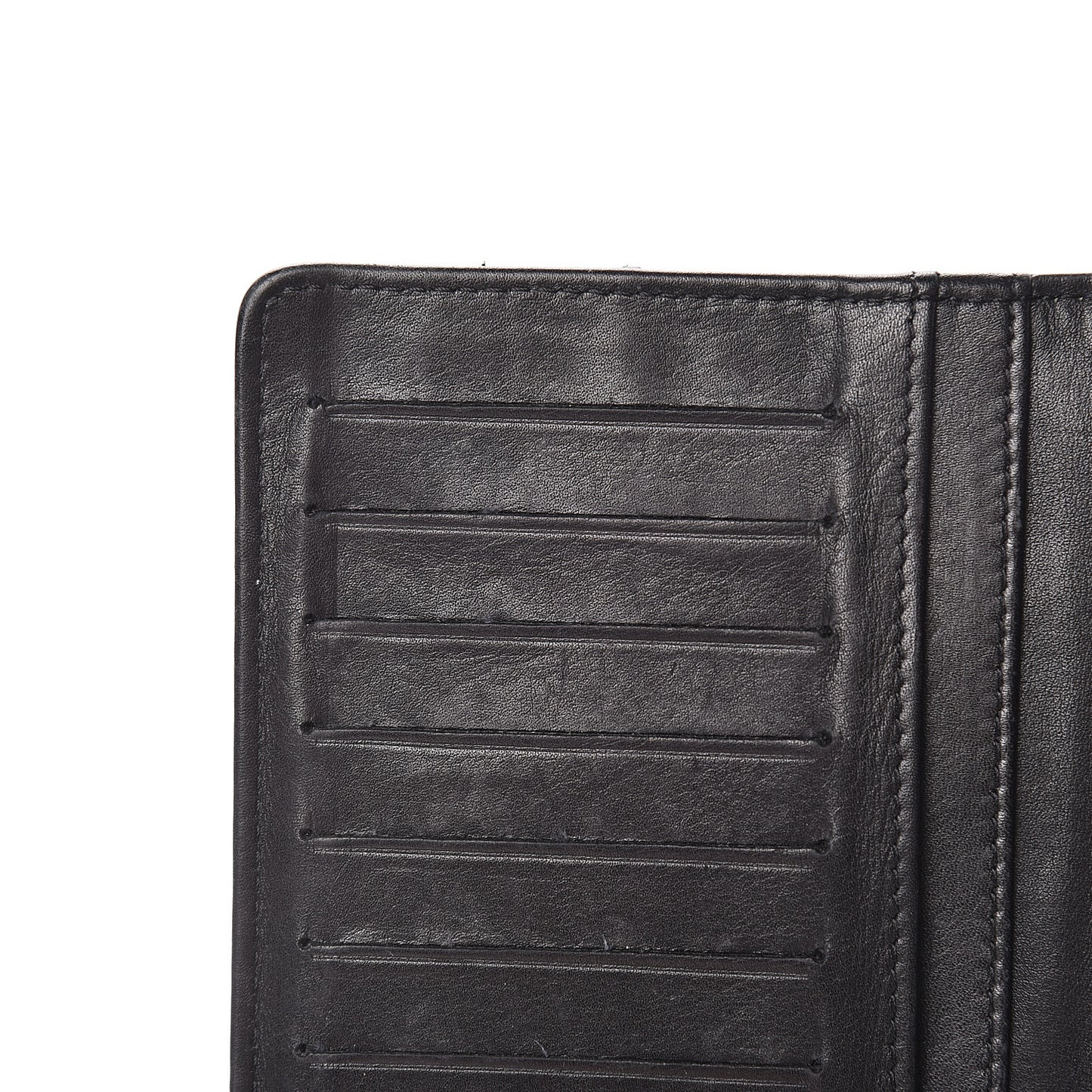 Lambskin Embossed Logo Yen Wallet Black