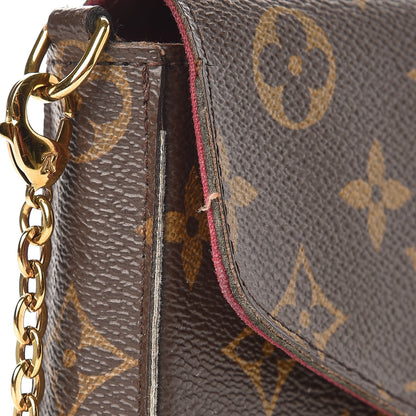 Louis Vuitton Monogram Pochette Felicie Chain Wallet Fuchsia 13 of 14