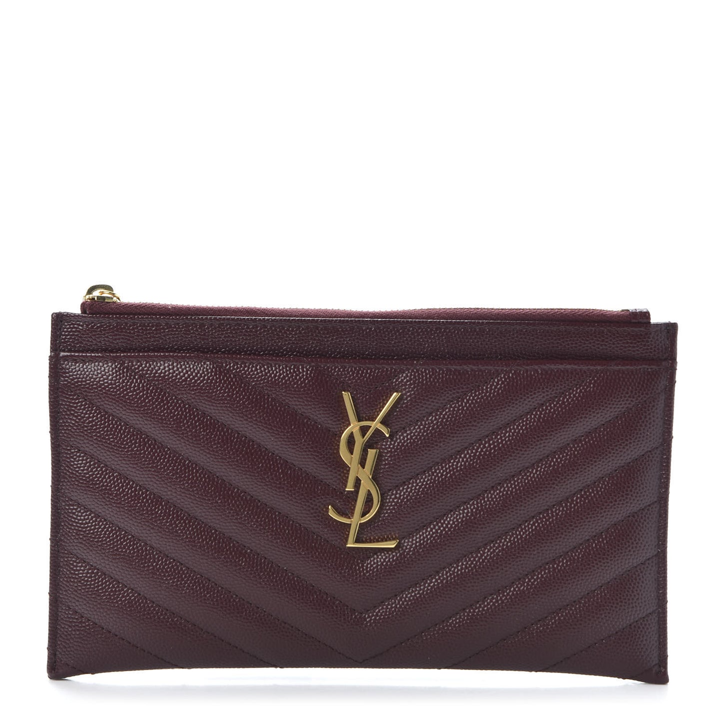 Grain De Poudre Matelasse Chevron Monogram Bill Pouch Amaranto