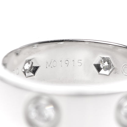 Cartier 18K White Gold 6 Diamond 5.5mm LOVE Ring 50 5.25 4 of 6