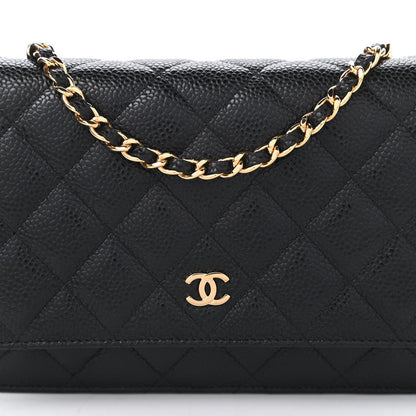 Chanel Caviar Quilted Wallet On Chain WOC Black 11 of 12