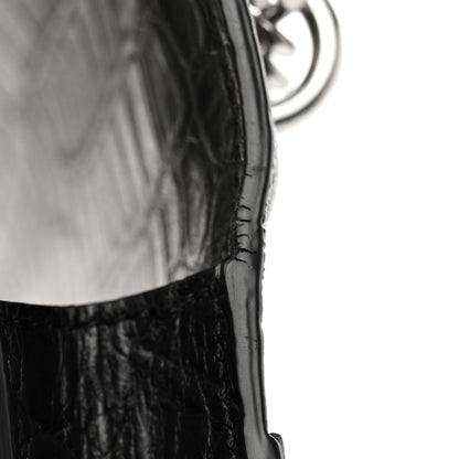 Saint Laurent Calfskin Crocodile Embossed Medium Monogram Sunset Black 14 of 14