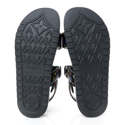 Louis Vuitton LV X TM Monogram Multicolor Sunset Flat Sandals 38 Black 6 of 10