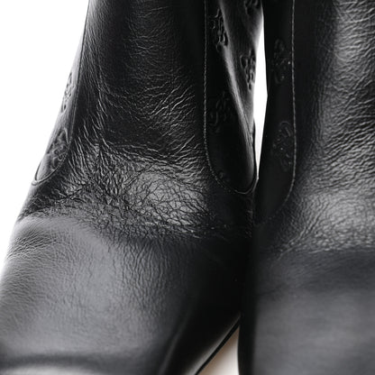 Fendi Vitello Karligraphy Embossed FFreedom Ankle Boots 36 Black 8 of 8
