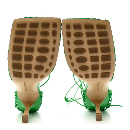 Bottega Veneta Mesh Nappa Stretch Ankle Tie 90mm Sandals 37 Grass 5 of 7