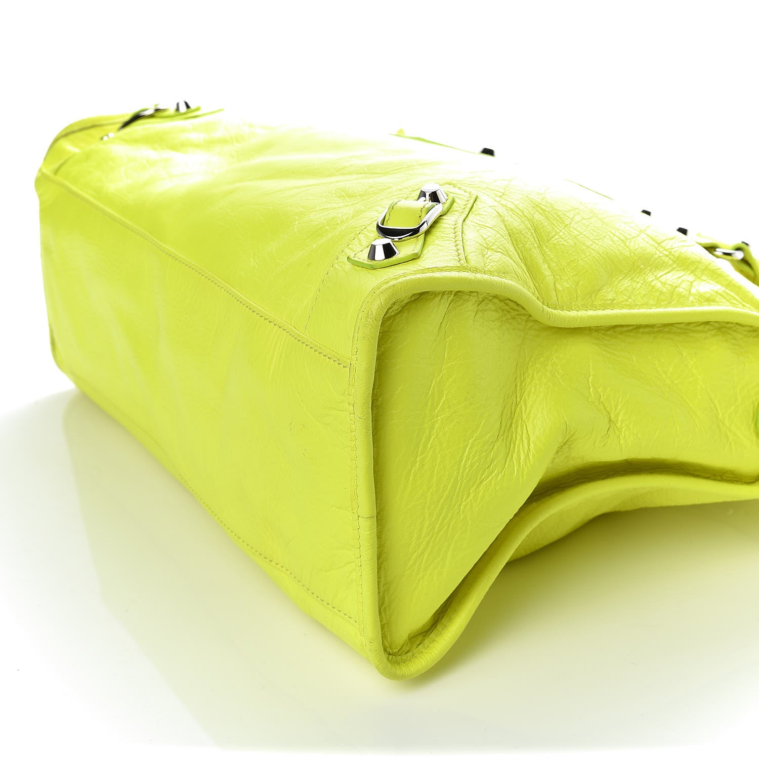 Balenciaga Agneau Classic Silver Hardware City Jaune Fluo 6 of 10