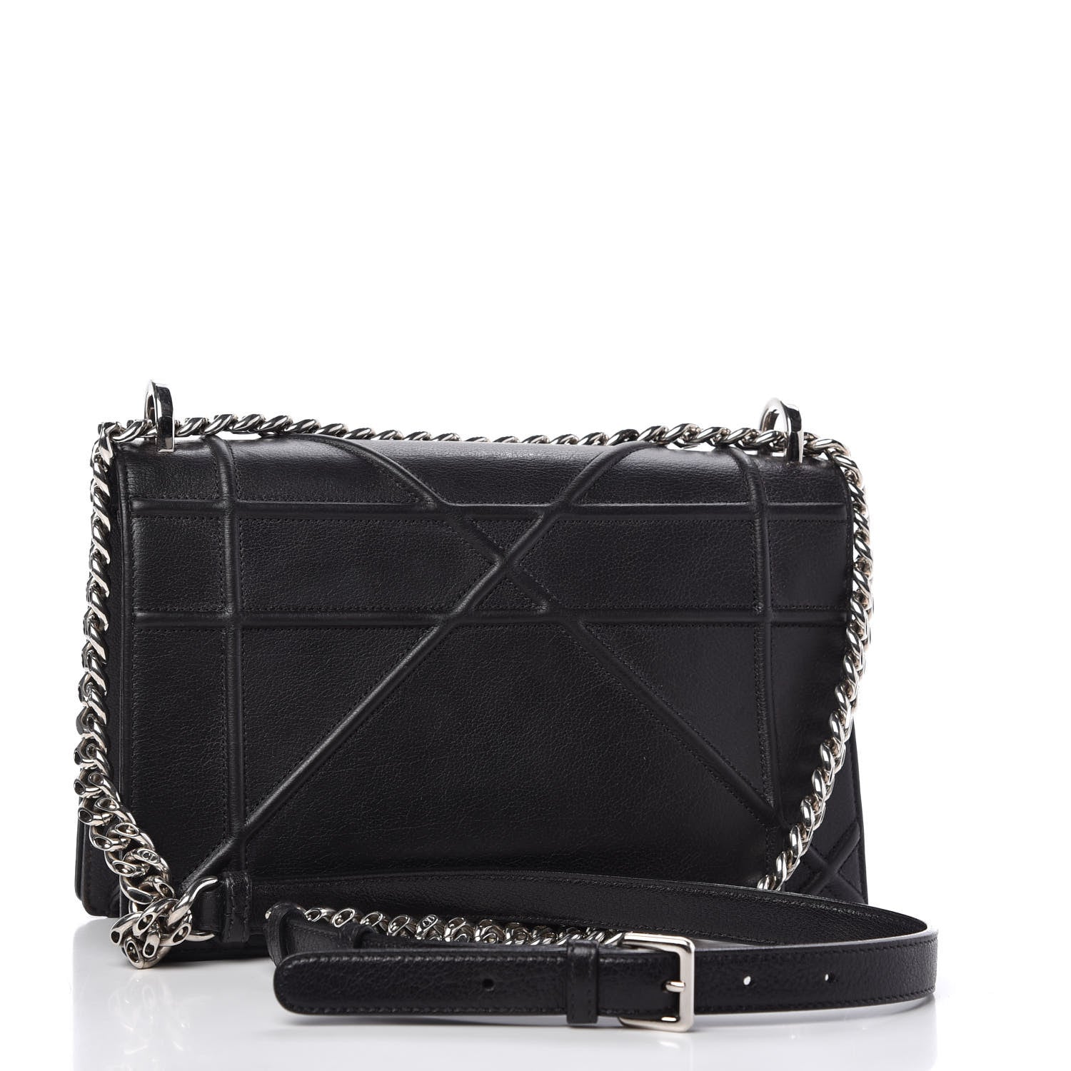 Christian Dior Grained Calfskin Medium Diorama Flap Bag Black 3 of 10