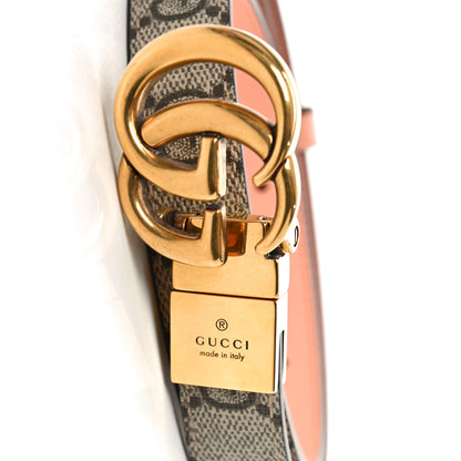 Gucci Calfskin GG Supreme Monogram Double G Reversible 20mm Belt 95 38 Beige Ebony 5 of 6