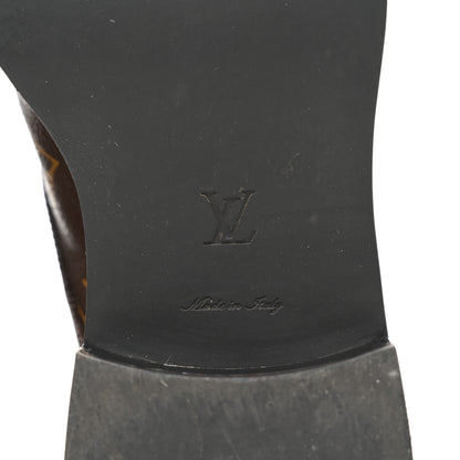 Louis Vuitton Calfskin Monogram Wonderland Flat Ranger Boots 37.5 Black 8 of 8