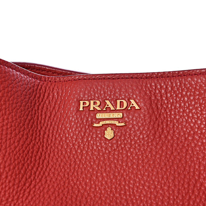Prada Vitello Daino Side Pocket Tote Rosso 10 of 10