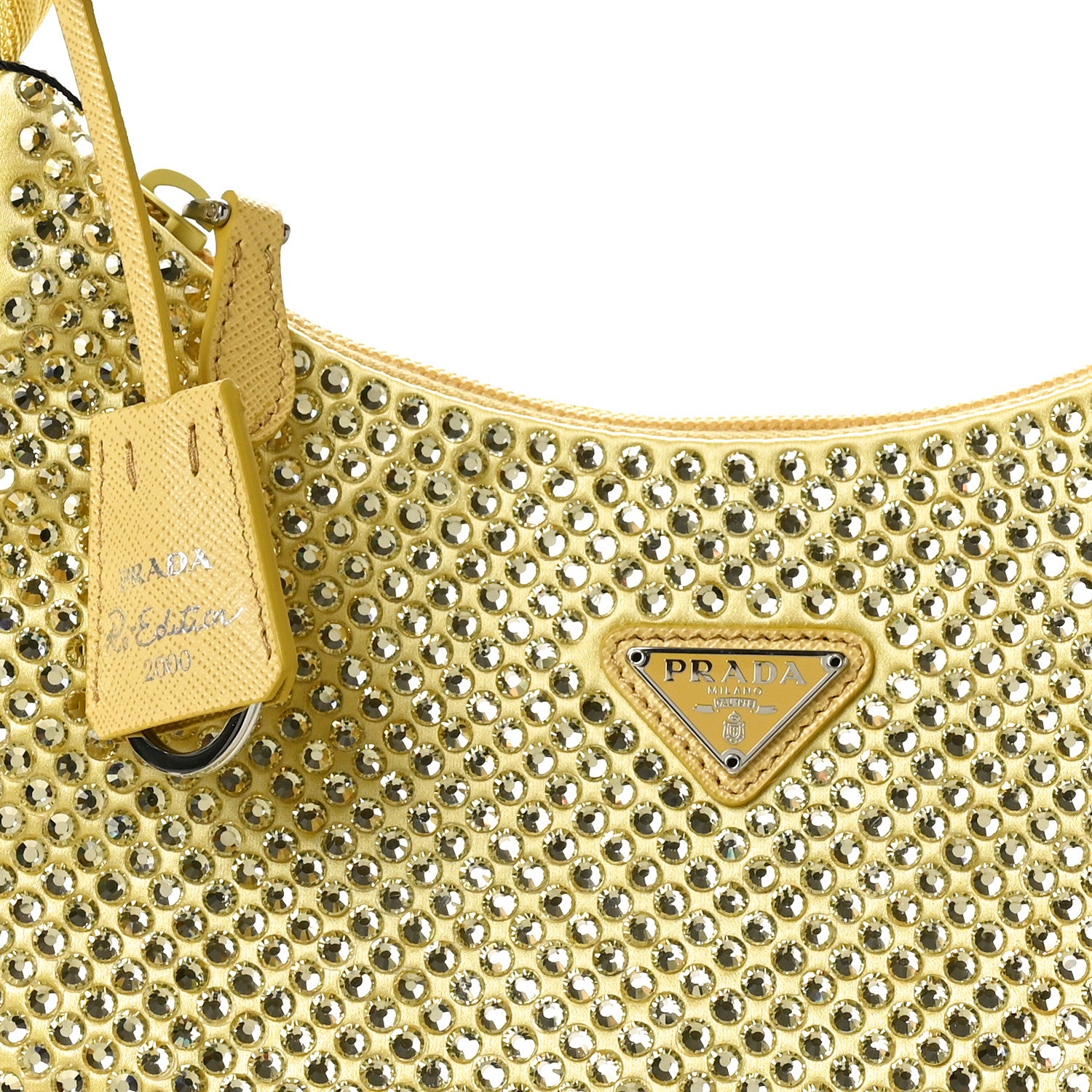 Prada Satin Crystal Mini Re-Edition 2000 Bag Ananas 7 of 10