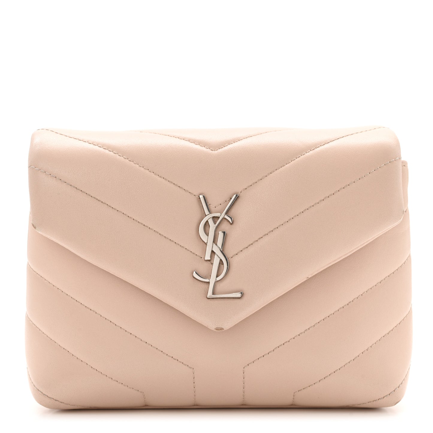 Calfskin Y Quilted Monogram Toy Loulou Crossbody Bag Nude Powder