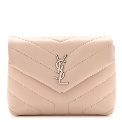Saint Laurent Calfskin Y Quilted Monogram Toy Loulou Crossbody Bag Nude Powder 1 of 15