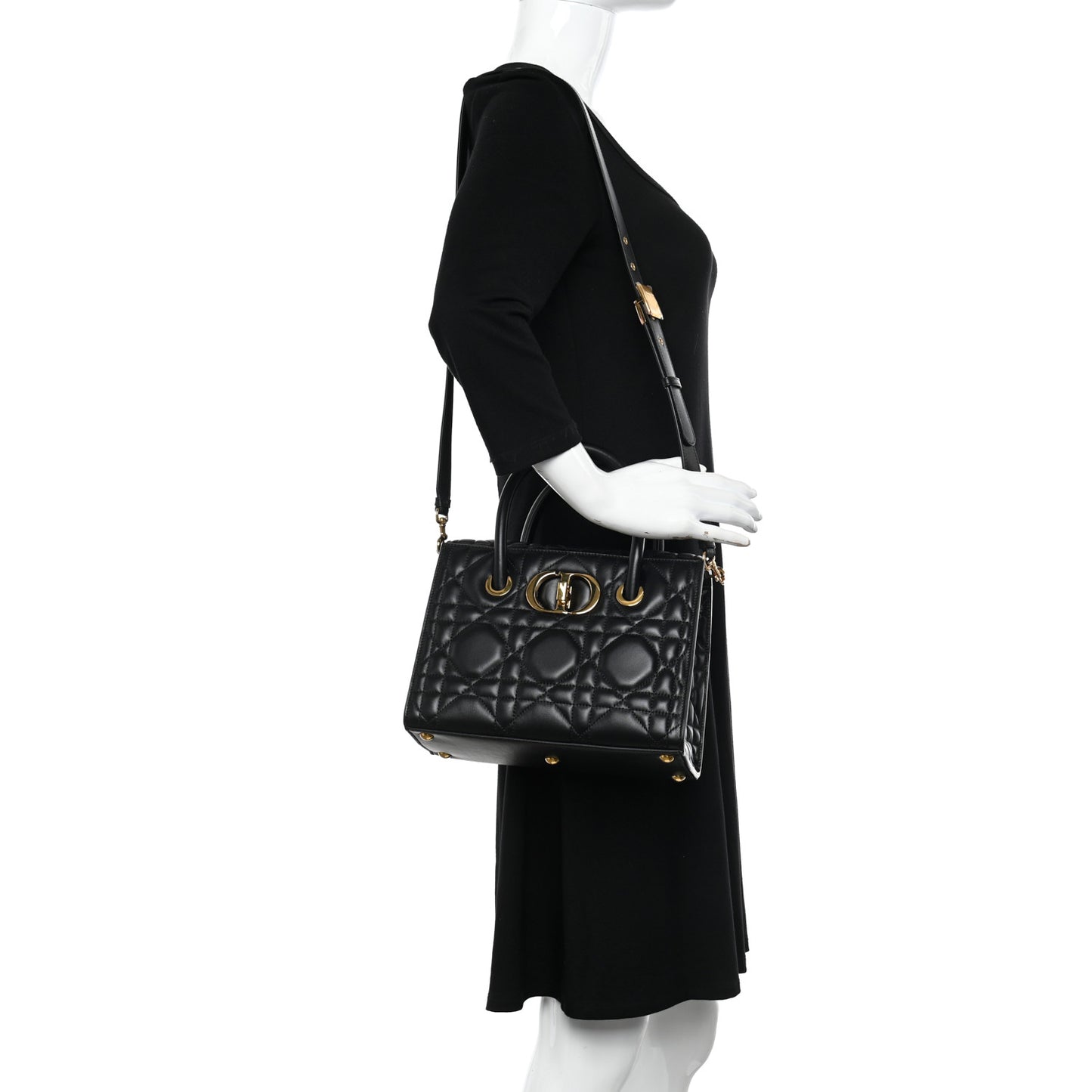 Calfskin Macrocannage Medium St. Honore Tote Black