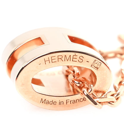 Hermes Lacquered Rose Gold Mini Pop H Pendant Necklace Marron Glace 4 of 6