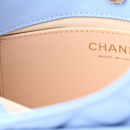 Chanel Caviar Quilted Small Wavy CC Hobo Light Blue 12 of 13
