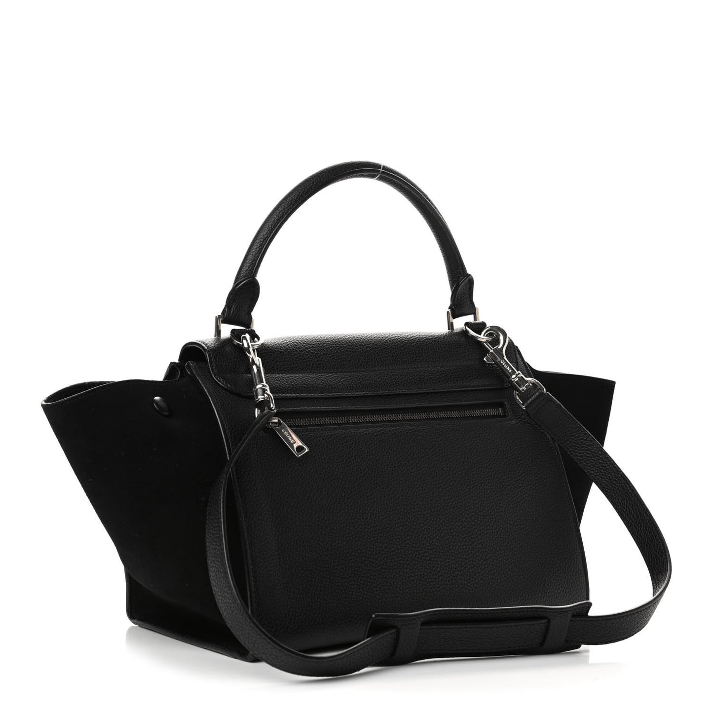 Drummed Calfskin Suede Trapeze Black